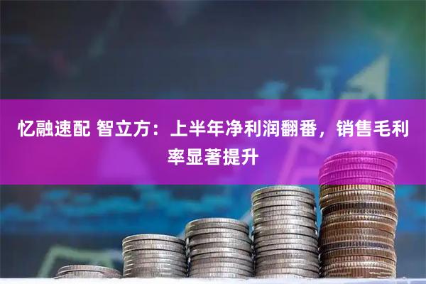 忆融速配 智立方：上半年净利润翻番，销售毛利率显著提升